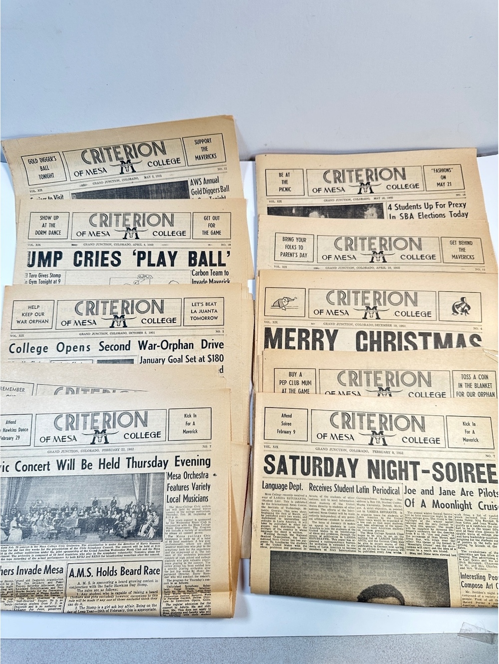 1950s Mesa College Criterion Newspaper Grand Junction Colorado 11 Papers
